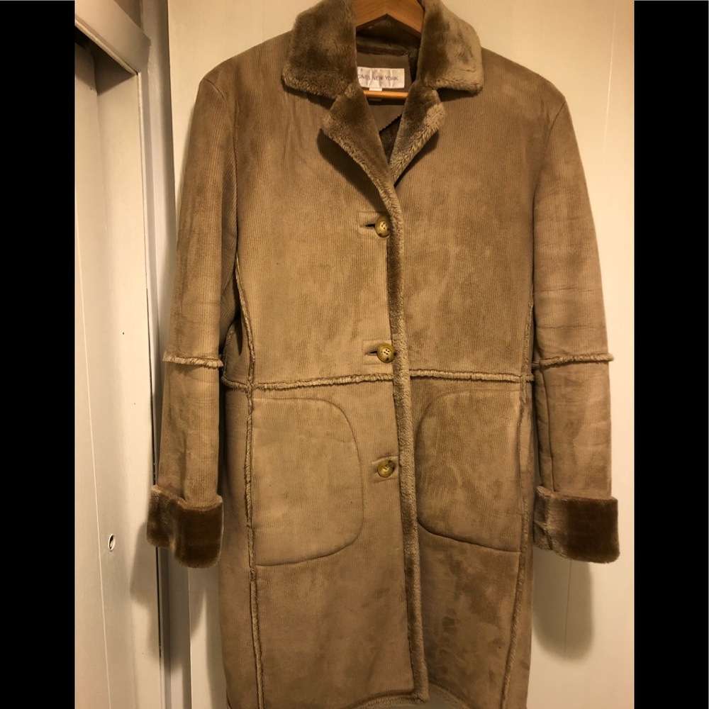 Jones New York Faux Fur Beige Coat